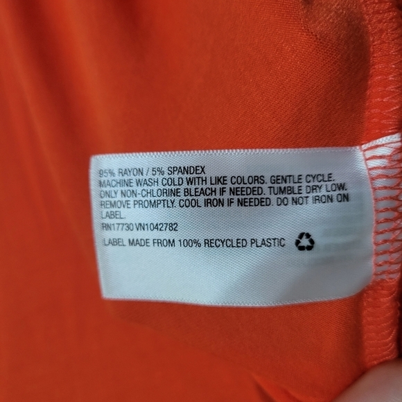 Ava & Viv Women's Orange Elbow Sleeve Flared Empire Waist Dress Size 3X - Picture 4 of 5